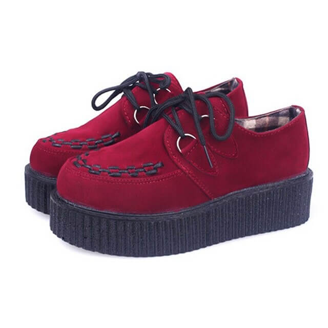 Creeper 2020 Women Flats Lace Up Platform Shoes Autumn Women Shoes Suede Ladies Shoes Plus Size 41 Female Shoes Free Shipping