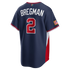 USA National Baseball Road Jersey 2026 - Navy Blue Shirt - Bregman #2