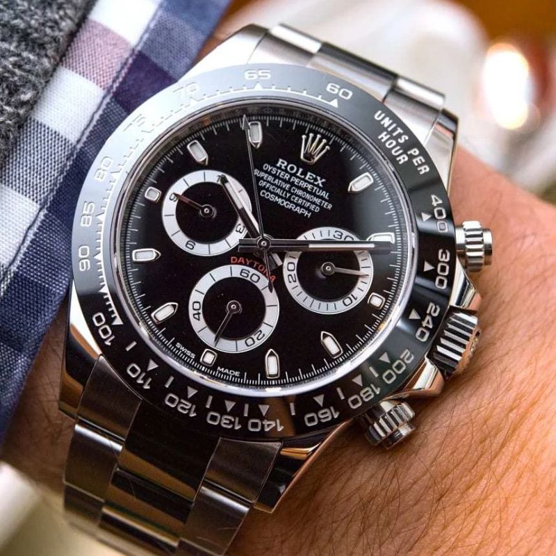 Watch Cosmograph Daytona Classic Silver Panda Black and White Dial 40mm Blue - Nevada Shoe
