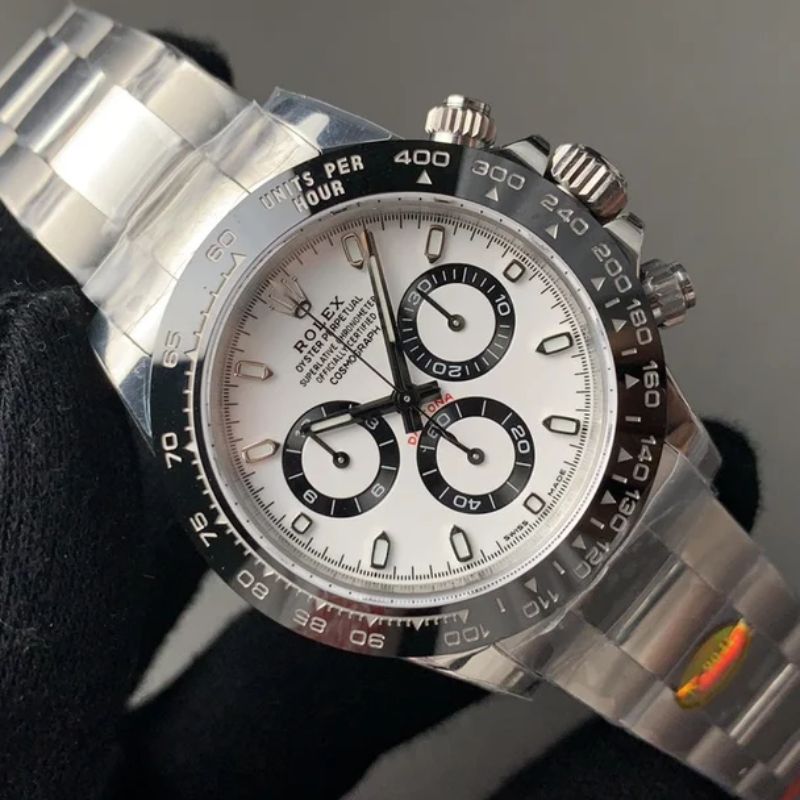 Watch Cosmograph Daytona Classic Silver Panda Black and White Dial 40mm Blue - Nevada Shoe