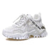Hollow Summer Sneakers Women Fashion Casual Shoes Genuine Leather Platform Chunky Sneakers Ladies Lace-Up Women Shoes Wedges