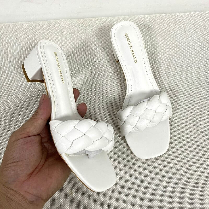 women Nevada low heel sandal summer Shoes Weave Open Toe