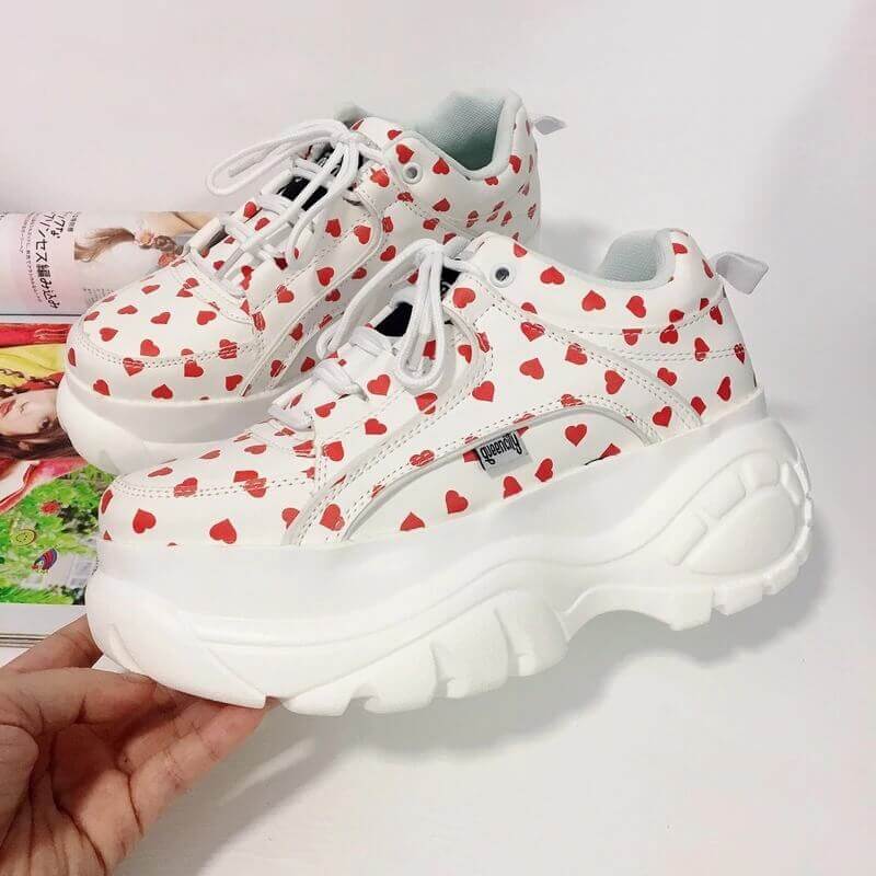 Women casual shoes New Thick bottom Sneakers Fashion Vulcanize Shoes Woman Leather Platform Shoes Women Chaussure Femme A5-17