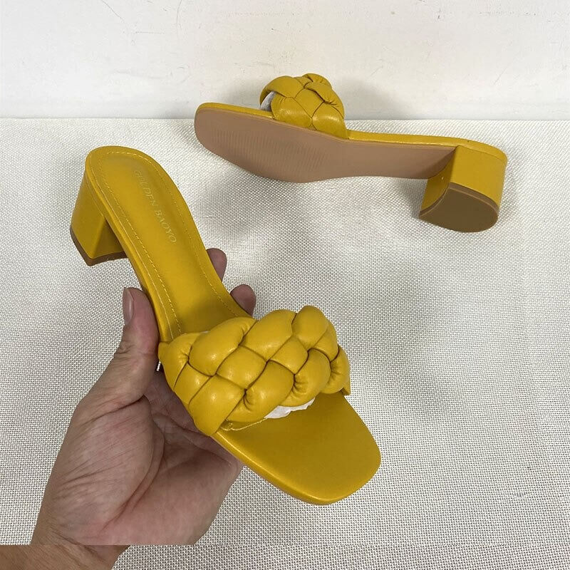 women Nevada low heel sandal summer Shoes Weave Open Toe