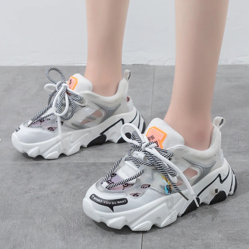 Female Nevada Designer Genuine Leather Chunky Sneaker Women Fashion