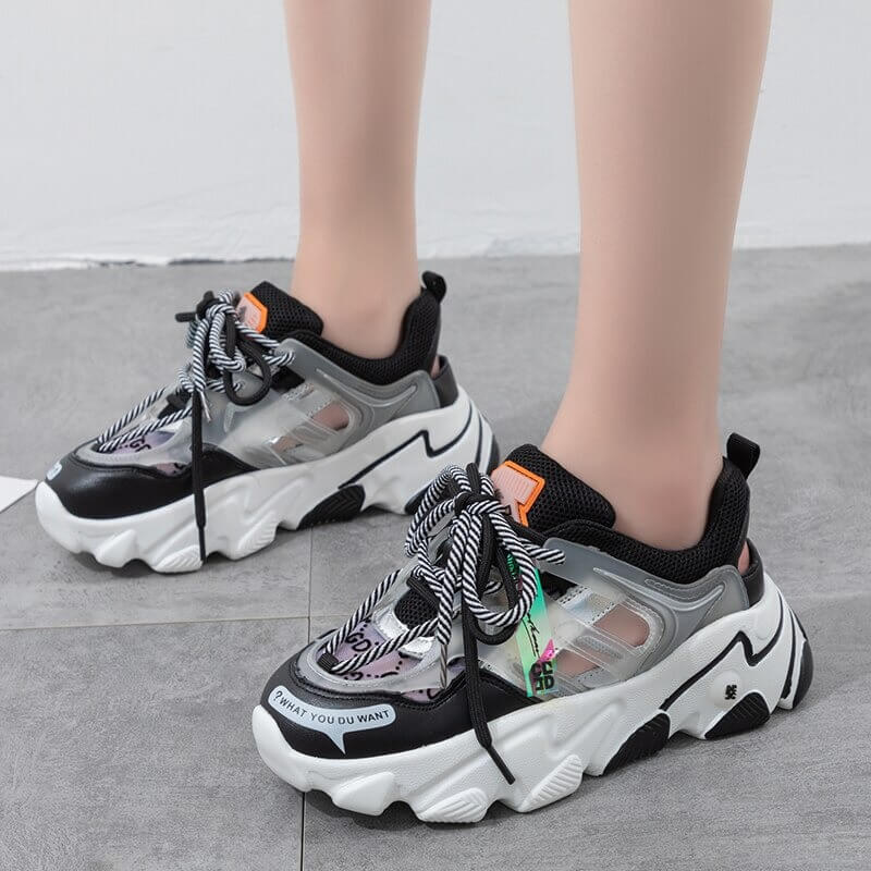 Female Nevada Designer Genuine Leather Chunky Sneaker Women Fashion