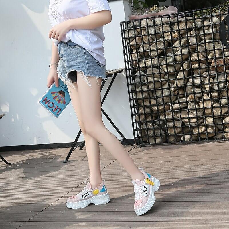 Upper Platform Sneakers Women Thick Sole Casual Shoes Woman Chunky Sneakers
