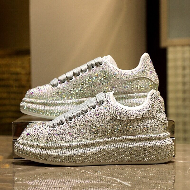 Women nevada Bling Rhinestone shoe, Fashion Casual sneaker Crystal Street for Ladies