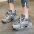 Nevada Gne Leather Chunky Sneaker, Women Cross-tie Fashion Casual Shoes Footwear