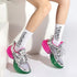 Women Nevada Sneaker Metallic Leather Shoe Height Increasing