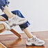 Women nevada Suede Leather Mesh Platform Chunky Sneaker.