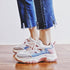 Women nevada Suede Leather Mesh Platform Chunky Sneaker.