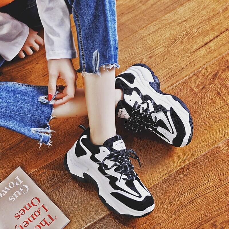 women nevada suede leather sneaker – platform chunky design | nevada™ - Nevada Shoe