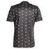 Back view of adidas Juventus pre-match top 2024 in black with yellow and pink circular pattern