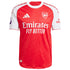 adidas William Saliba Arsenal jersey 2025 in red and white with Emirates Fly Better logo