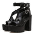 Fashion Solid Platform Women Sandals Summer Shoes Open Toe Rome Style High Heels Fashion Buckle Gladiator Shoes Woman
