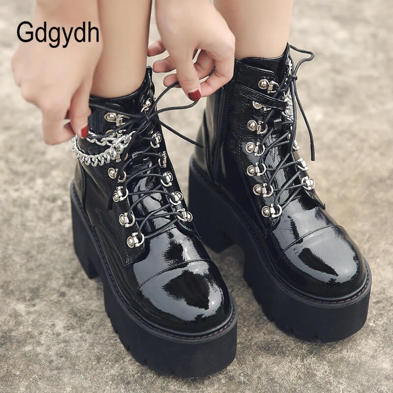 women nevada leather gothic black boots – bold, sleek & edgy style | nevada™ - Nevada Shoe