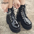 women nevada leather gothic black boots – bold, sleek & edgy style | nevada™ - Nevada Shoe