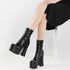 short boots women Thick Bottom Solid color Front zipper round toe party shoes Autumn