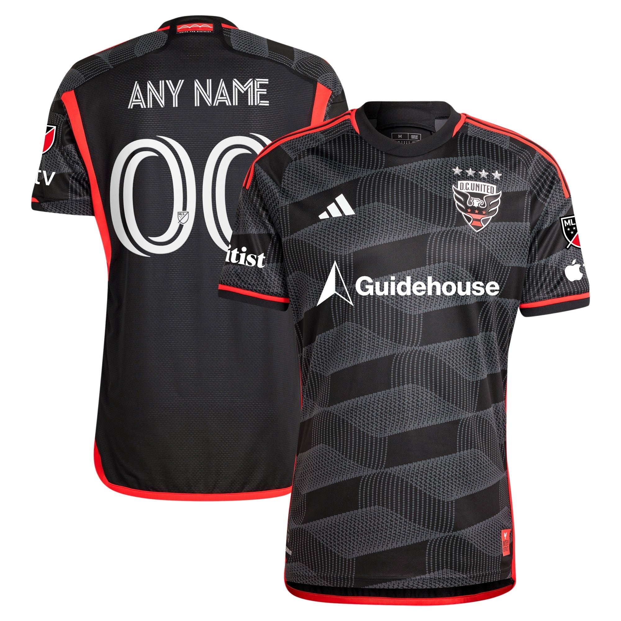D.C. United adidas 2024 The Icon Kit Custom Authentic T-shirt – Black