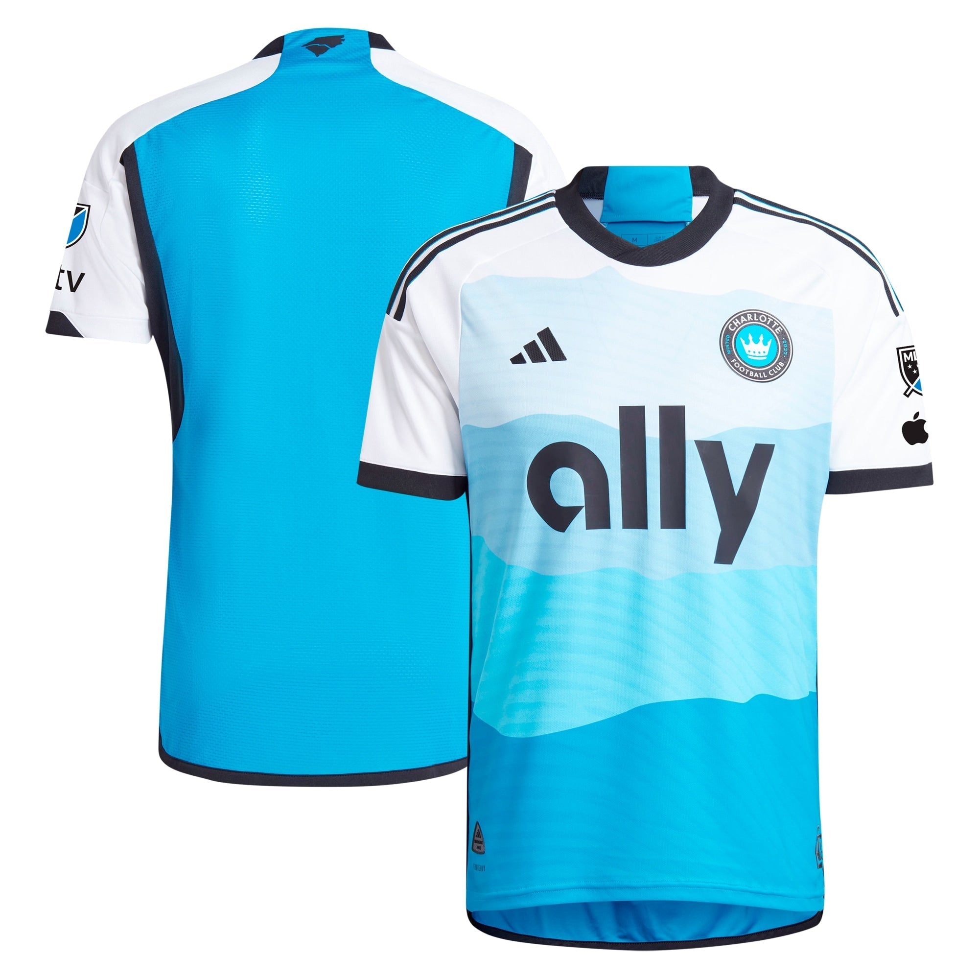 Charlotte FC adidas 2024 The Carolina Kit: Explore  Authentic T-shirt - Blue