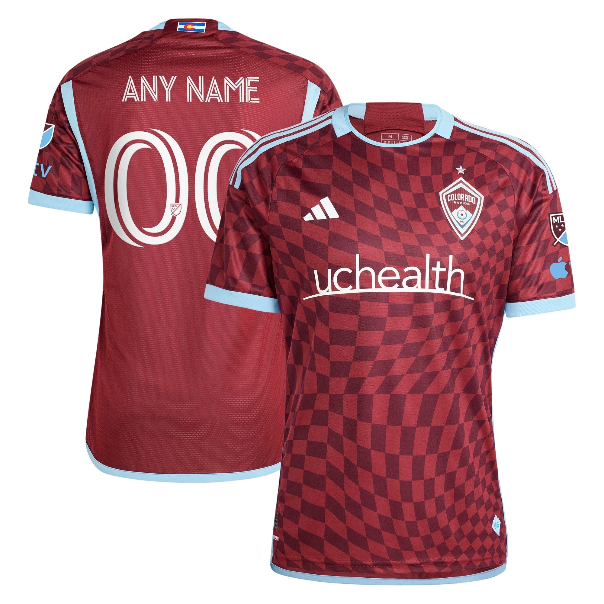 Colorado Rapids adidas 2024 One Flag Kit Custom Authentic T-shirt - Burgundy