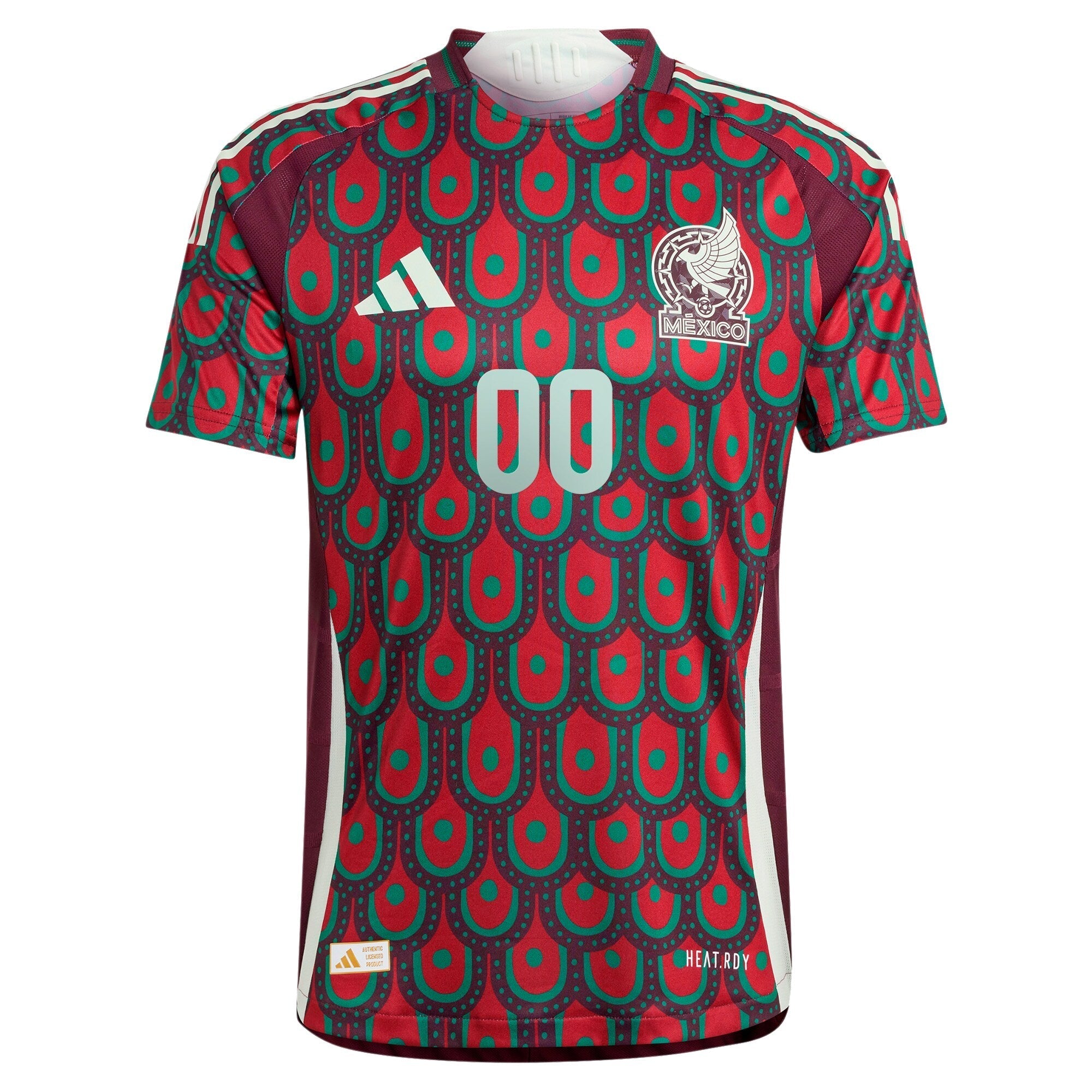 Mexico National Team adidas 2024 Home Custom Authentic T-shirt - Burgundy