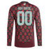 Mexico National Team adidas 2024 Home Custom Long Sleeve Authentic T-shirt - Burgundy