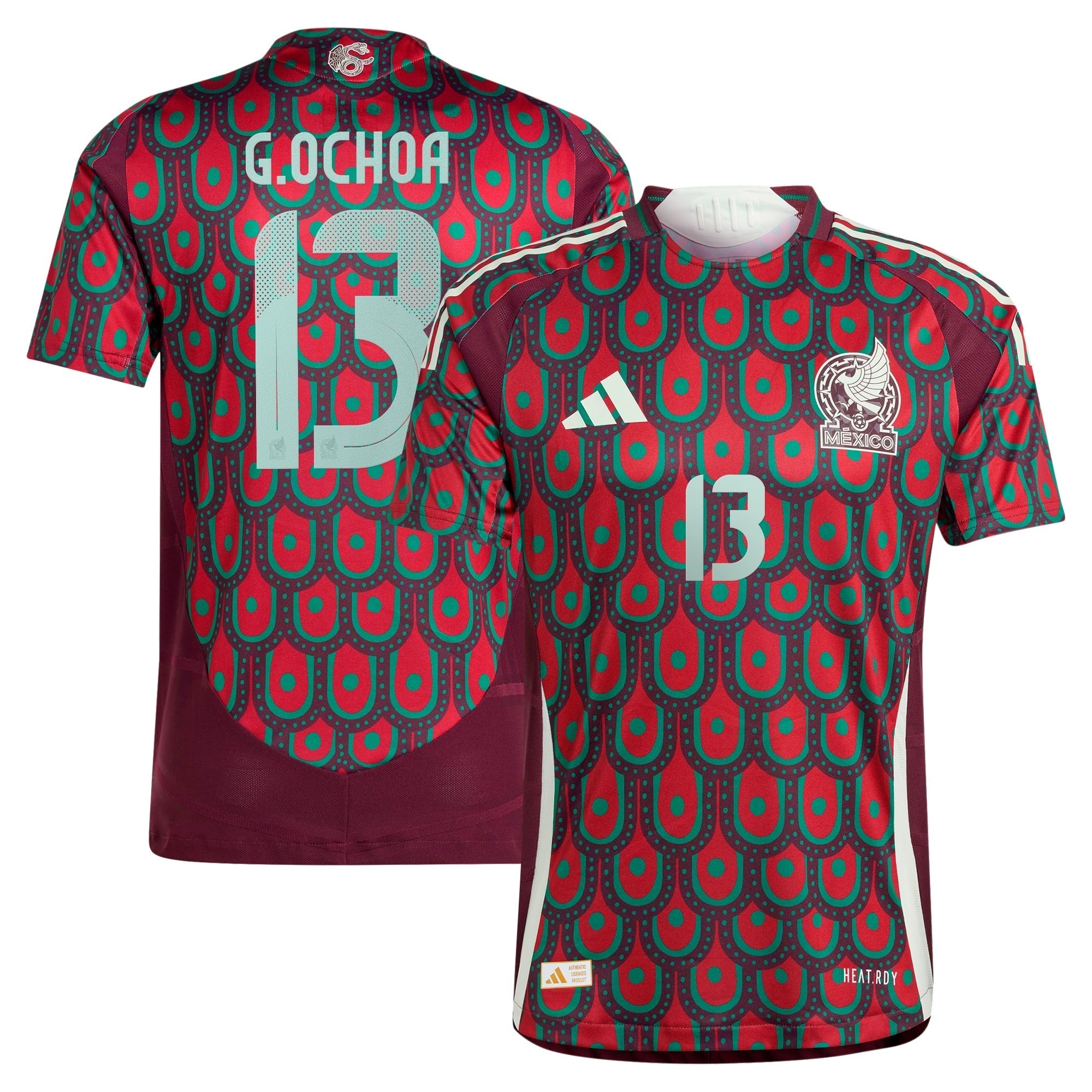Guillermo Ochoa Mexico National Team adidas 2024 Home Player Authentic T-shirt - Burgundy