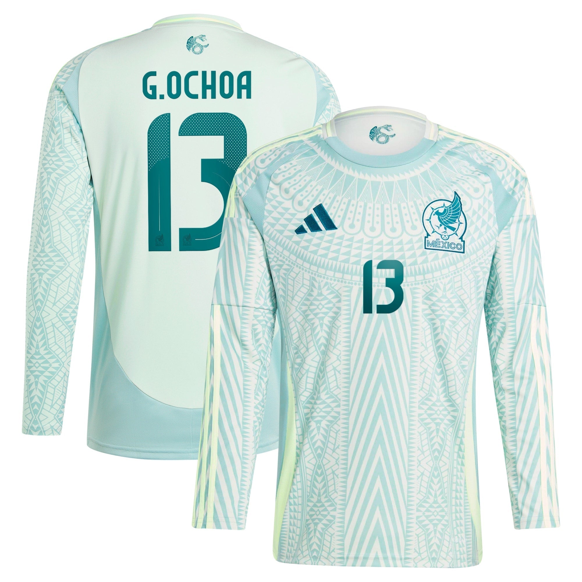 Guillermo Ochoa Mexico National Team adidas 2024 Away Player Long Sleeve Authentic T-shirt - Green