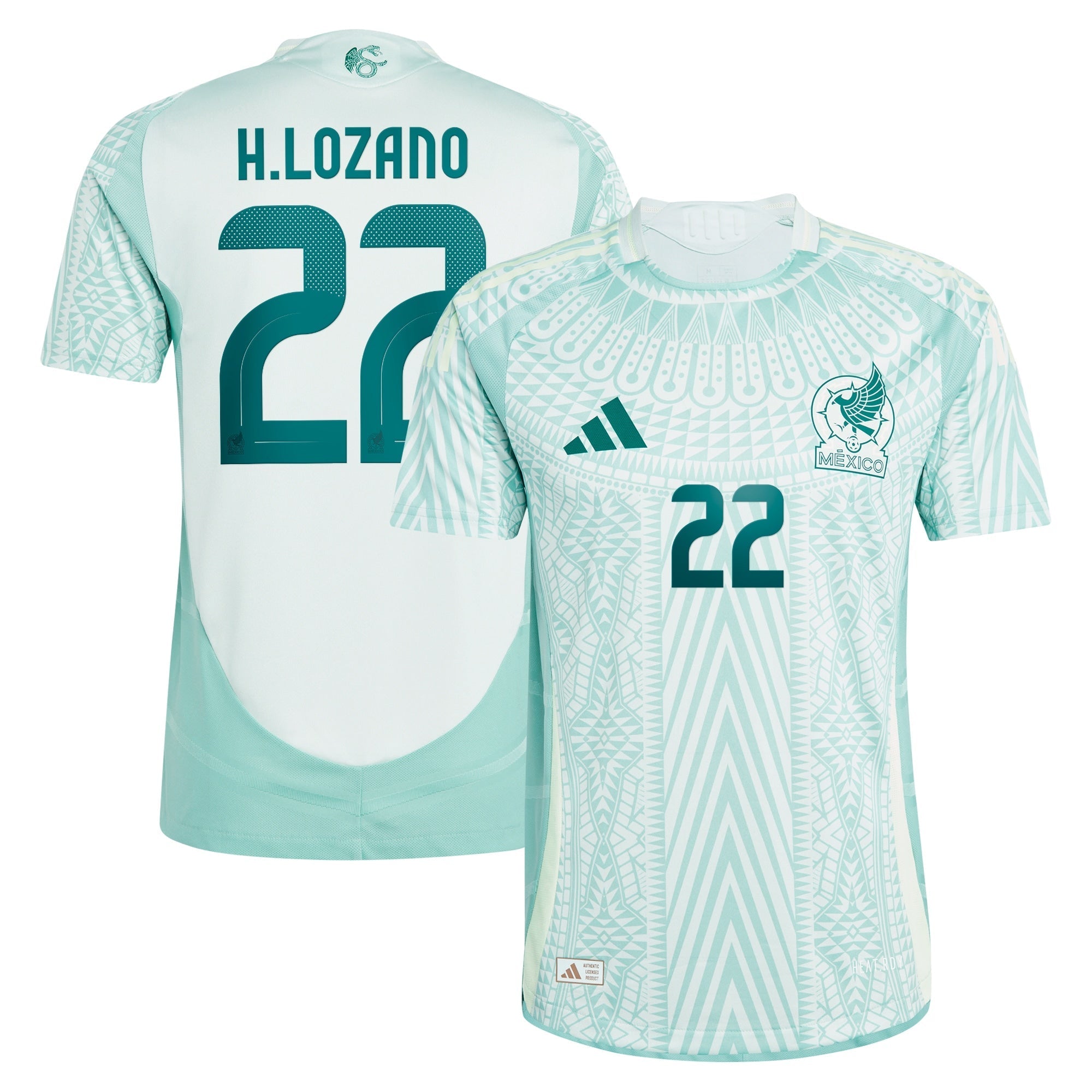 Hirving Lozano Mexico National Team adidas 2024 Away Player Authentic T-shirt - Green