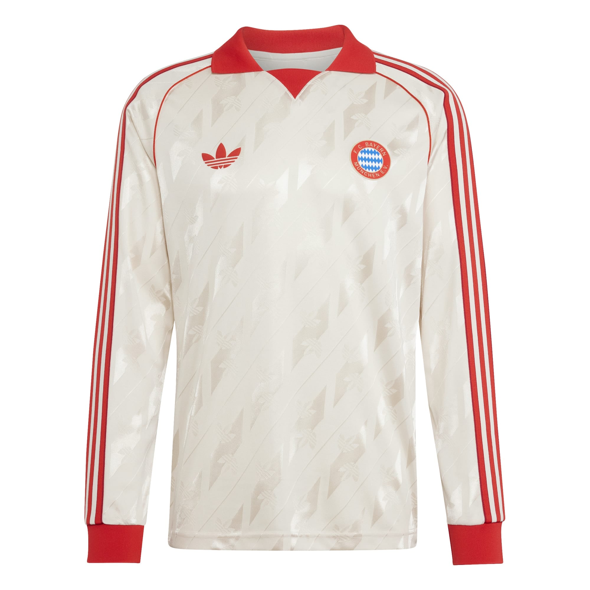 Bayern Munich adidas Originals Lifestyler Long Sleeve Authentic T-shirt - Cream