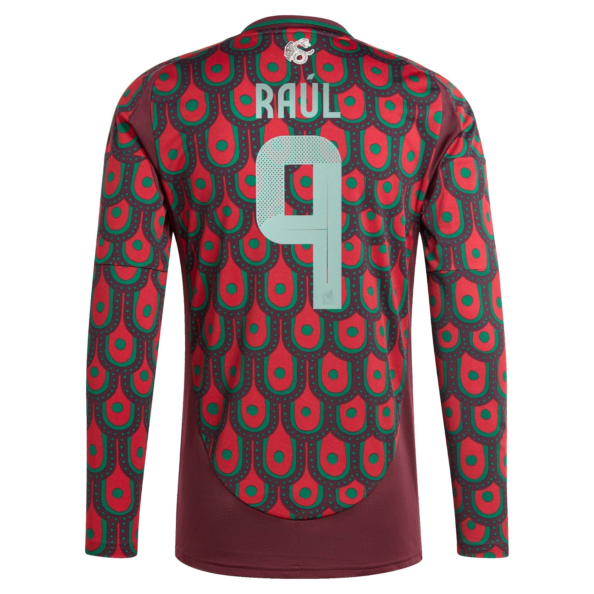 Raul Jimenez Mexico National Team adidas 2024 Home  Player Long Sleeve Authentic T-shirt - Burgundy