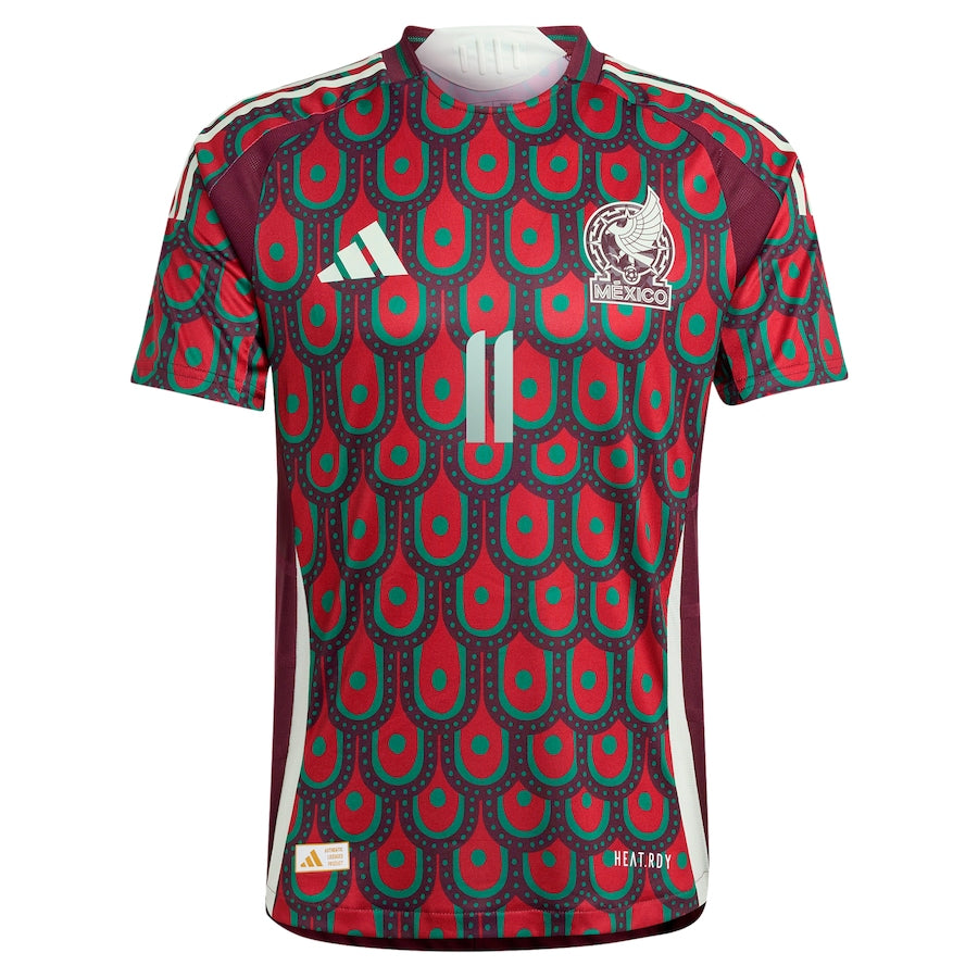 Santiago Giménez Mexico National Team adidas 2024 Home Player Authentic T-shirt - Burgundy
