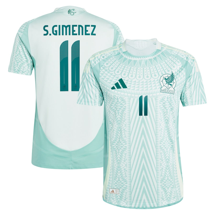 Santiago Giménez Mexico National Team adidas 2024 Away Player Authentic T-shirt - Green