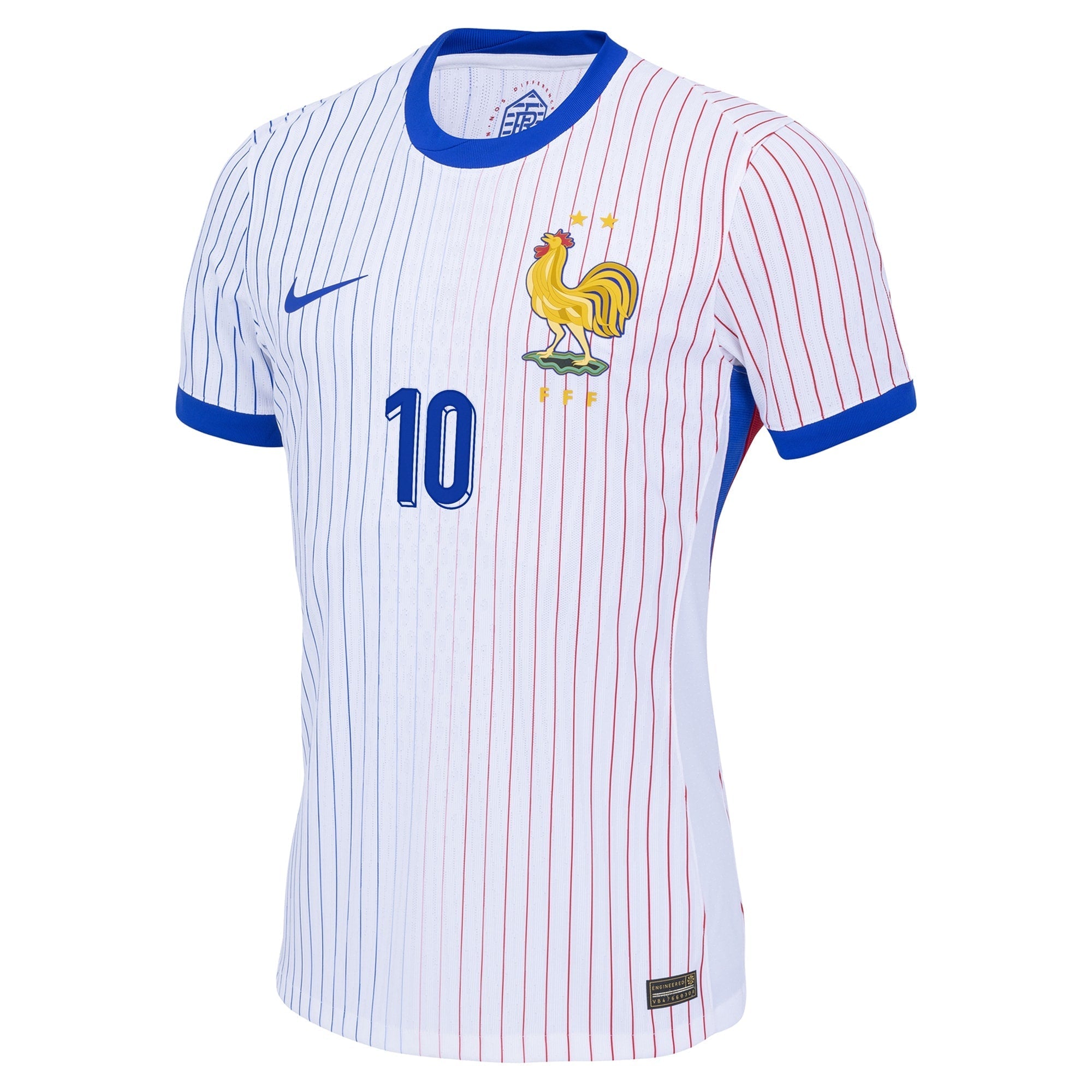 Kylian Mbappe France National Team Nike 2024 Away Authentic T-shirt - White