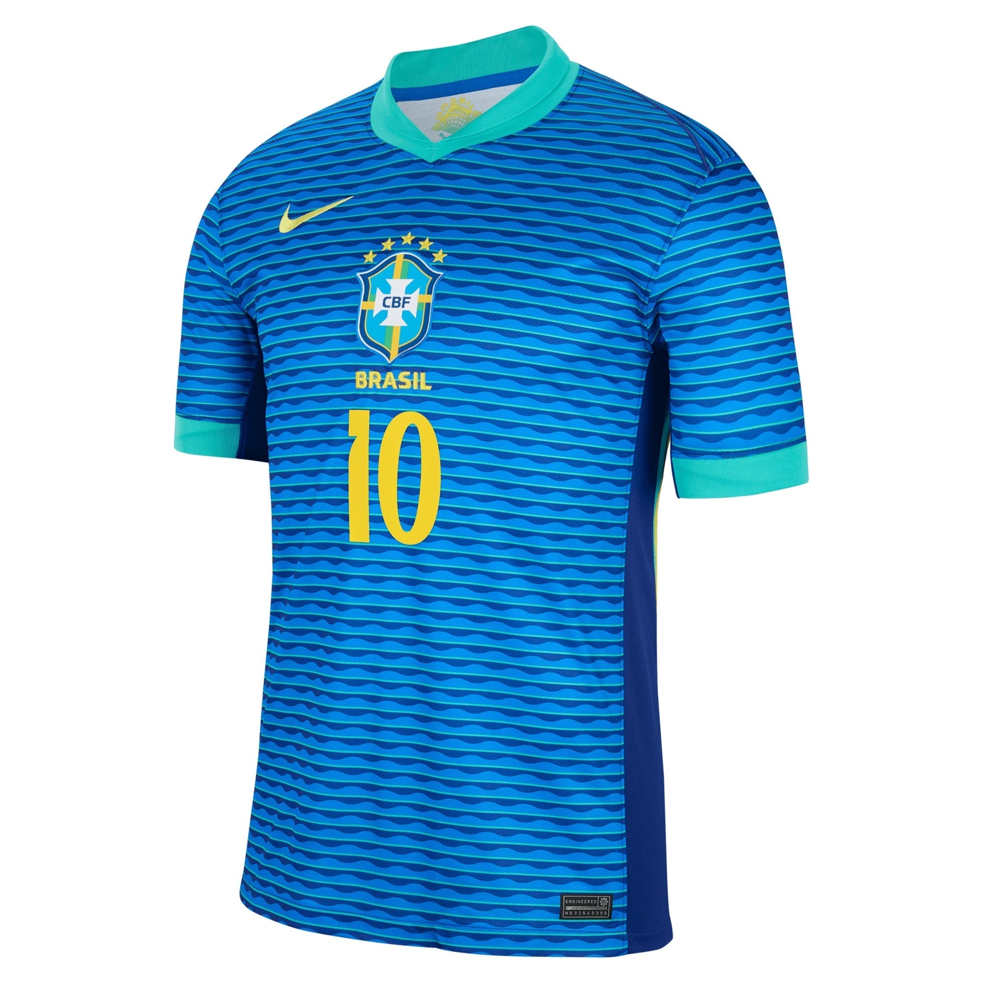 Neymar Jr. Brazil National Team Nike 2024 Away Stadium Player Authentic T-shirt – Blue