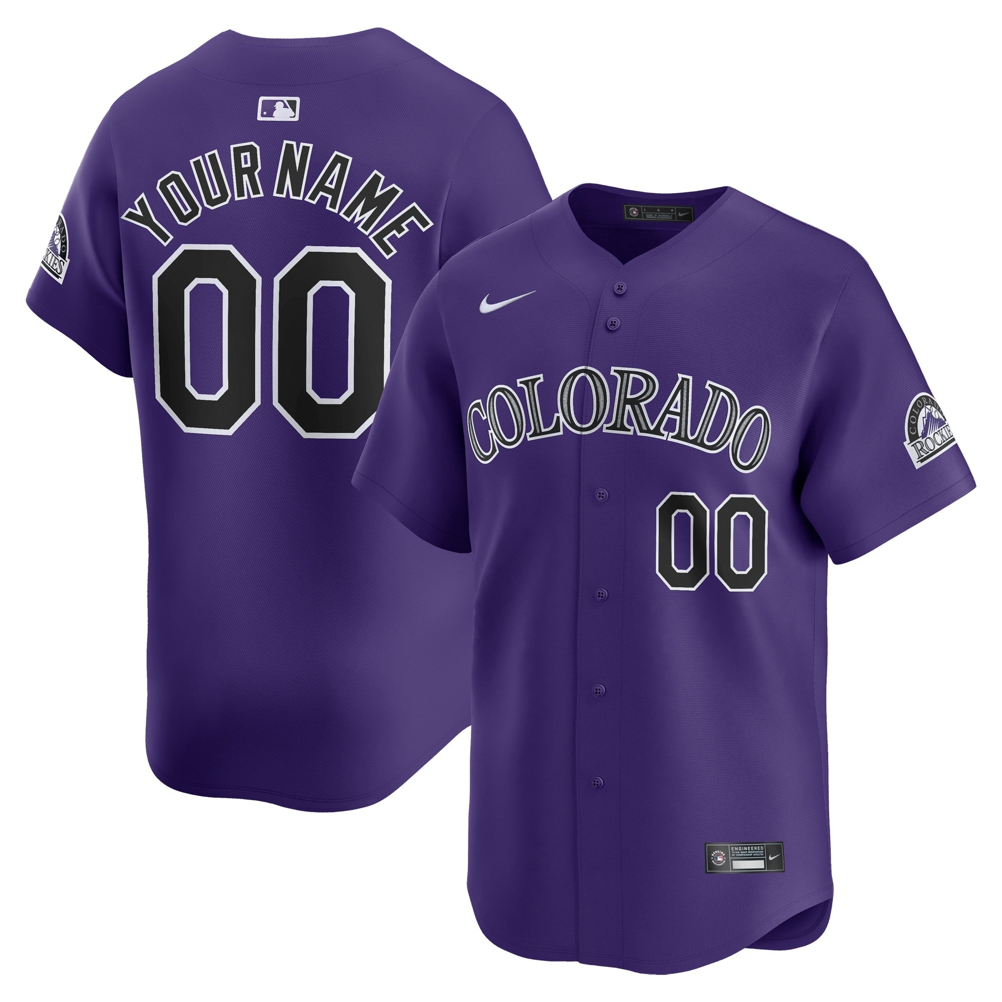 Colorado Rockies Nike Alternate Limited Custom Authentic T-shirt – Purple