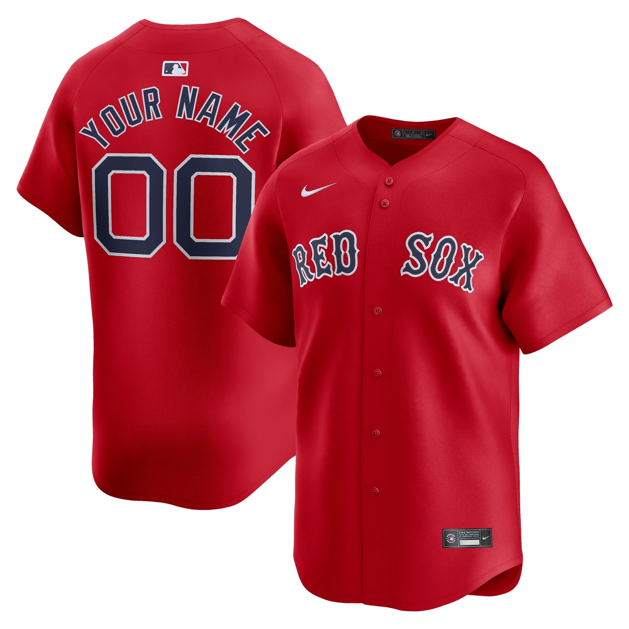Boston Red Sox Nike Alternate Limited Custom Authentic T-shirt – Red