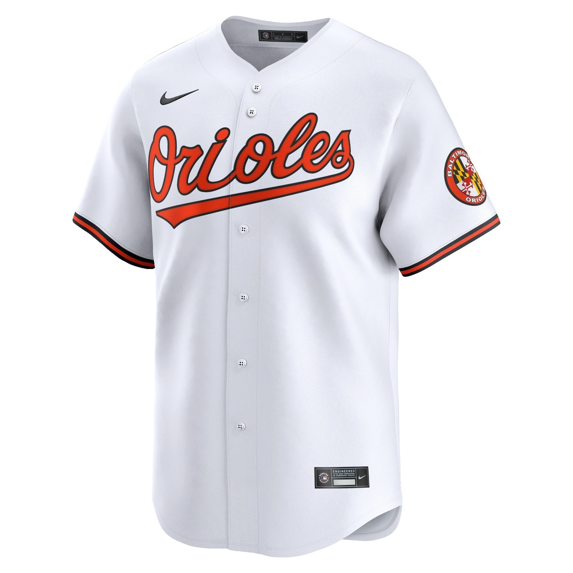 Baltimore Orioles Nike Home Limited Custom Authentic T-shirt - White