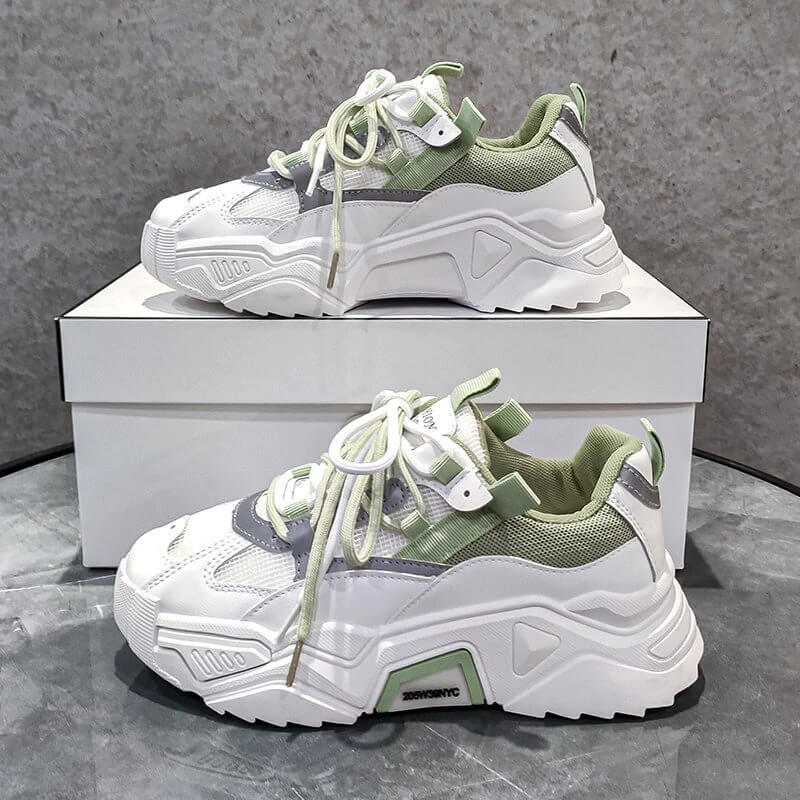 Women Platform Chunky Sneakers Designers Fashion Lace Up Casual Shoes Woman Tennis Basket Female Autumn Vulcanized Shoes 2020