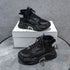 Women Sneakers Shoes Casual Platform Shoes Fashion Breathable Thick Sole Tenis Baskets Femme 2020 High Top Chunky Sneakers Woman
