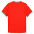 Back view of Puma Portugal 2025 home jersey in red with green and white trim on sleeves and collar